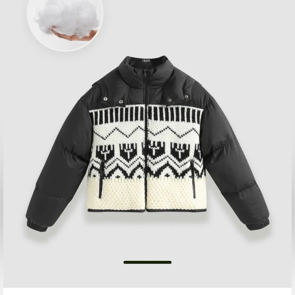 Cider Aztec puffer coat